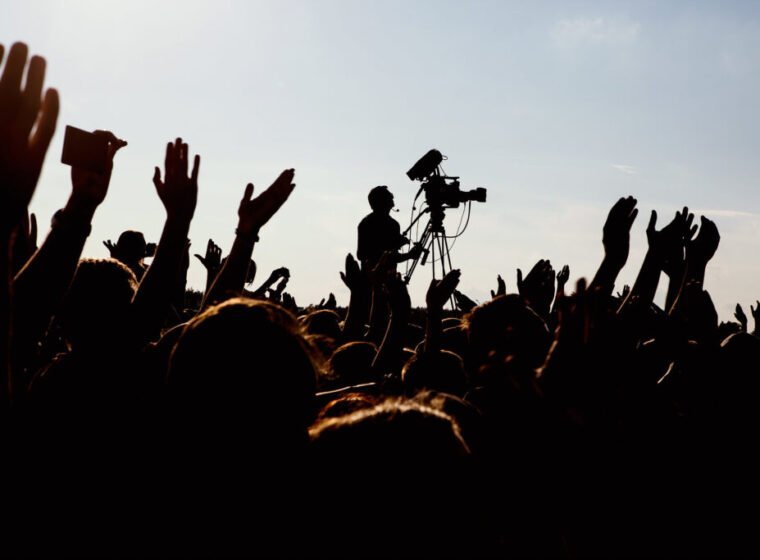 Cameraman shooting a live concert